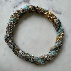 Multi-strand Twisted Italian Glass Bead Necklace